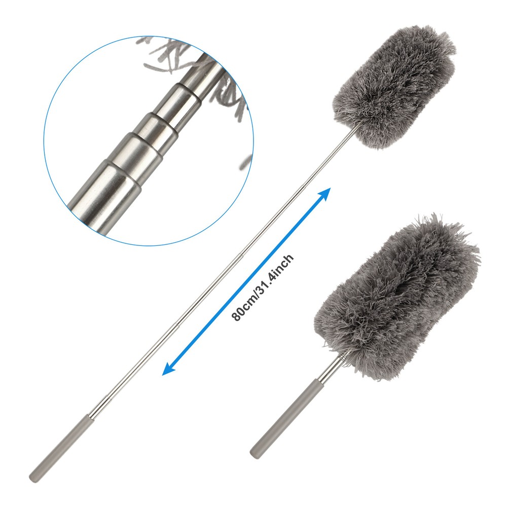 Adjustable Soft Microfiber Feather Duster Dusting Brush Household Cleaning Tool