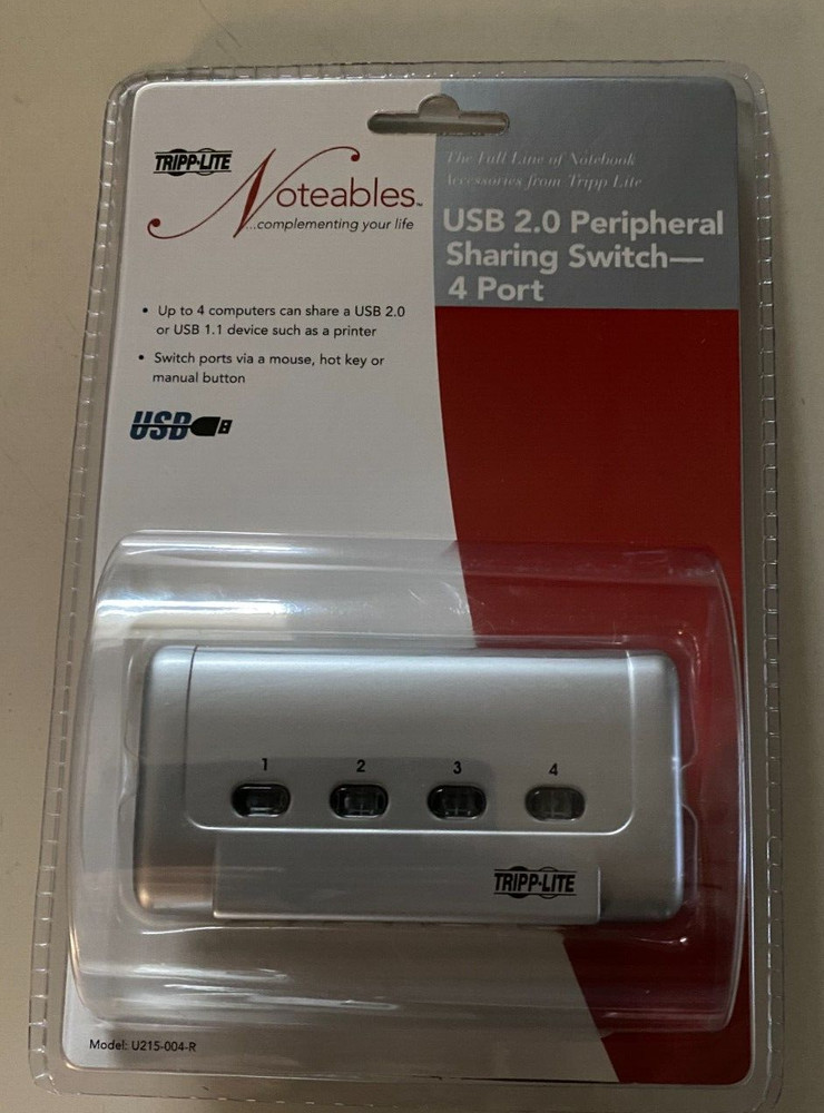 TRIPP-LITE  USB 2.0 Printer Peripheral Sharing Switch -  4 port Model U215 004R