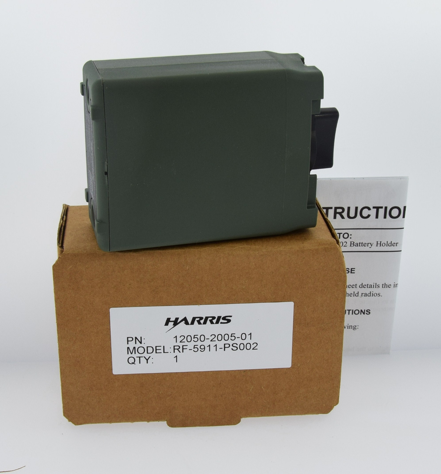 HARRIS MILITARY PRC-152 RADIO L123 BATTERY HOLDER RF-5911-PS002 12050-2005-01