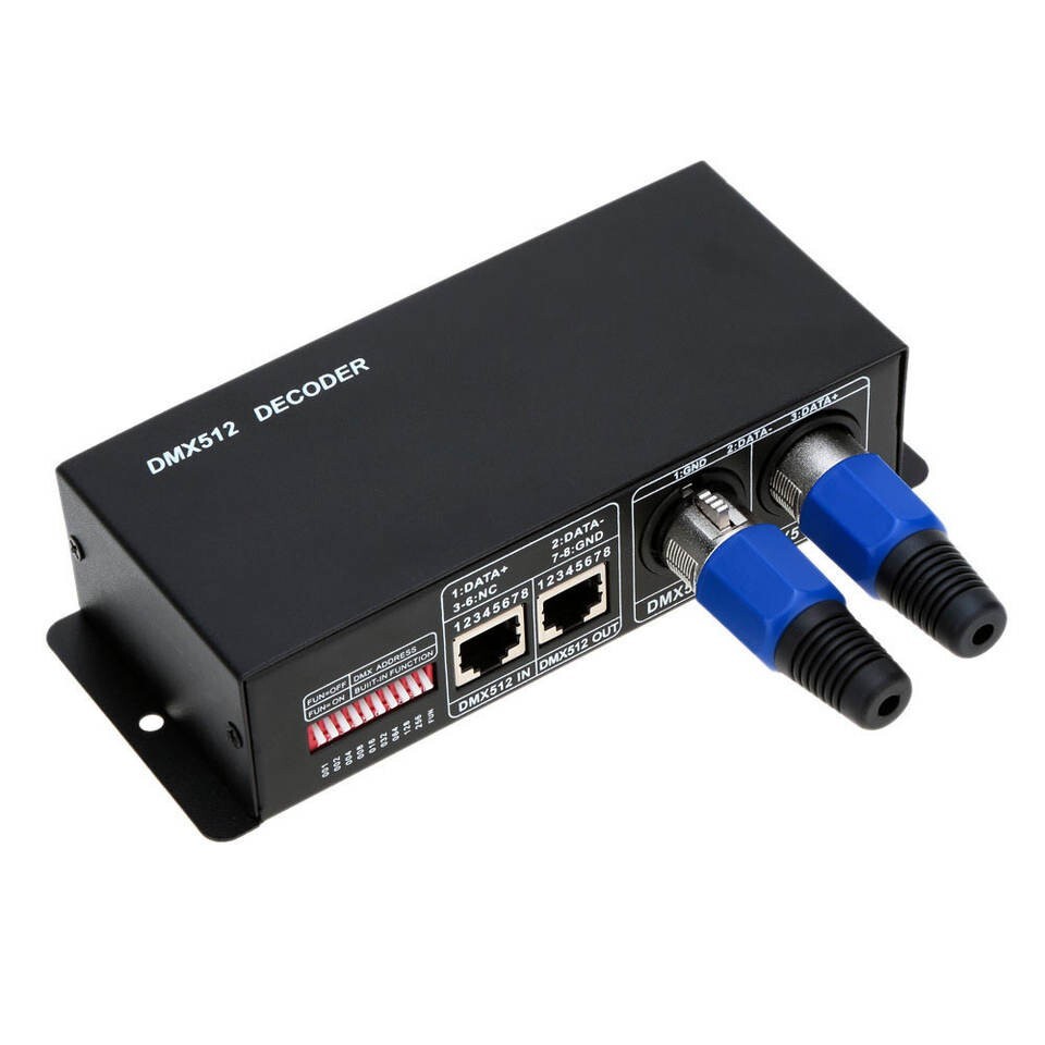 DMX 512 4CH x 8A Decoder LED Controller 4 Channel Driver RGBW LED Tape DC12V 24V