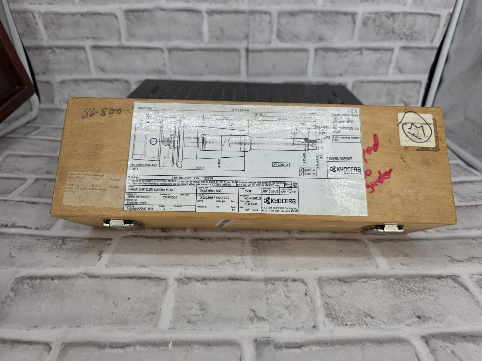 Kyocera Tool Holder Wood Storage Case – EMPTY – Hollow Interior –Made in Germany