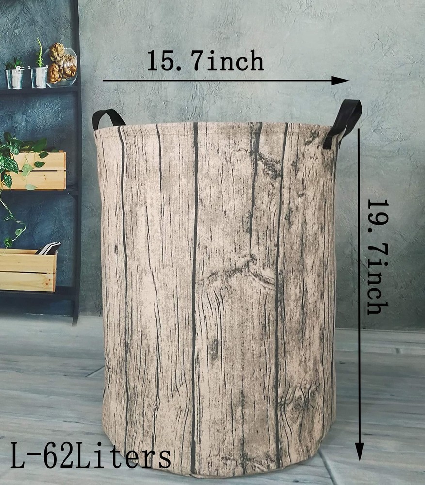 KUNRO Round Laundry Gift Basket Storage Hamper, Clothes Storage Organizer Bin...