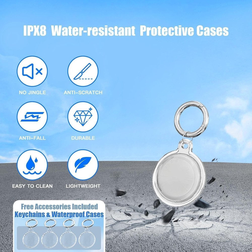 Air Tracker Tags-4 Pack, Item Tracker with Waterproof Case for Your Keys, Wal...
