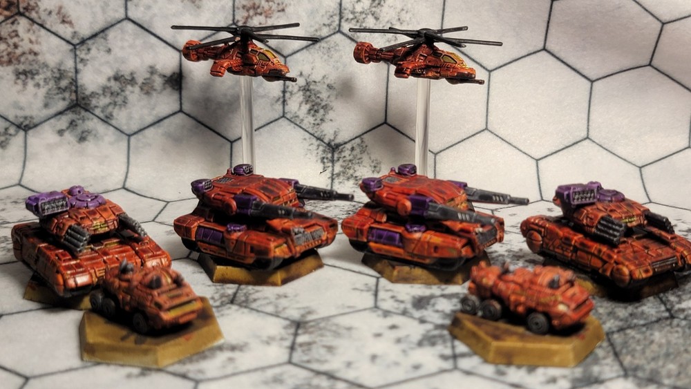 Painted BattleTech: Battlefield Support - Recon & Hunter Lances.