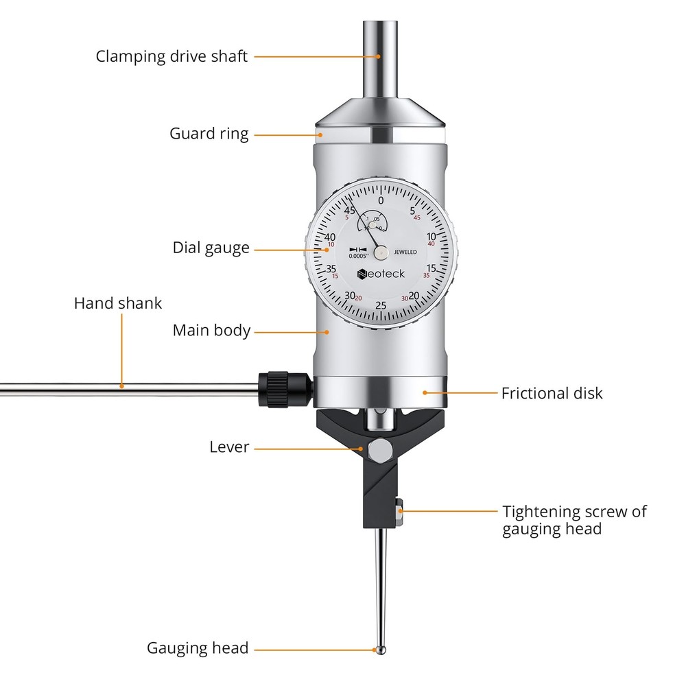 Neoteck 0.15" Coaxial Centering Indicator + 0.03" Dial Test