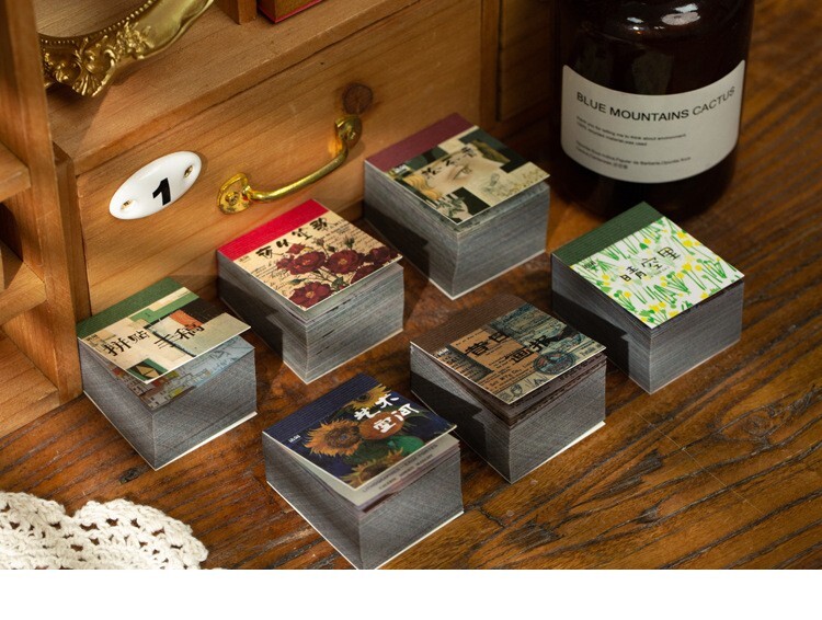 365 Sheets Assorted Mini Vellum Paper Book, No Repeat Pattern,Art Museum,Vintage