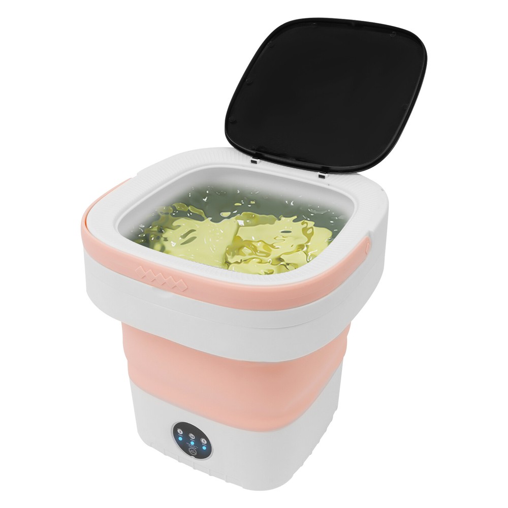 X13 Mini Foldable Washing Machine 12.68 Qt Pink, Portable & Space-Saving