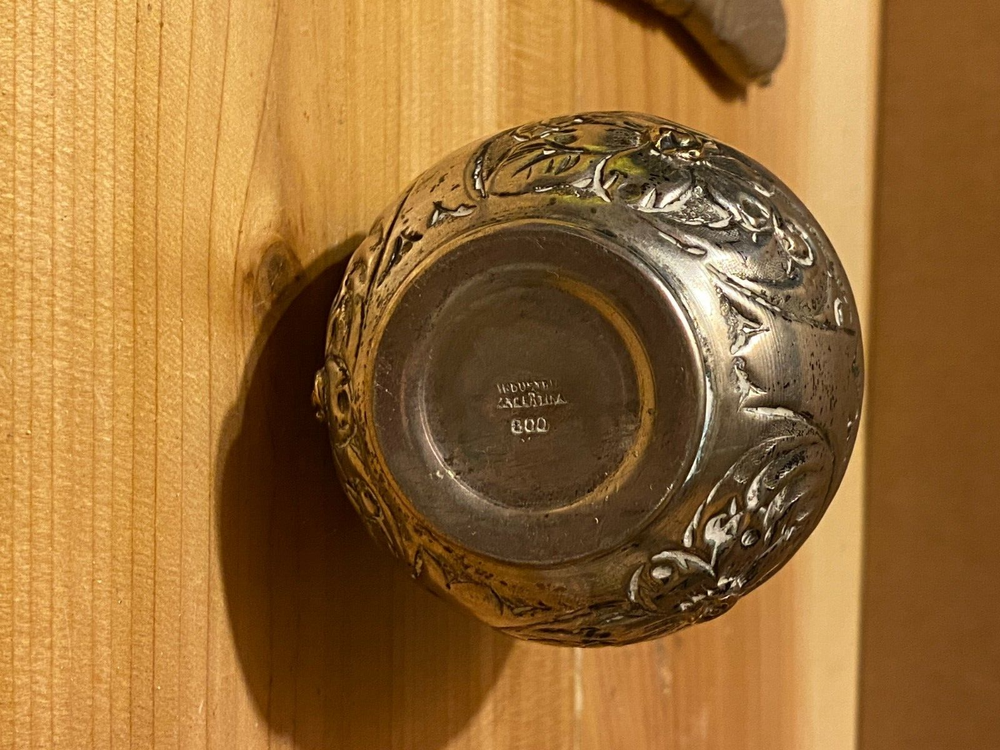 Antique 800 Silver Yerba Mate & Bombilla drinking straw
