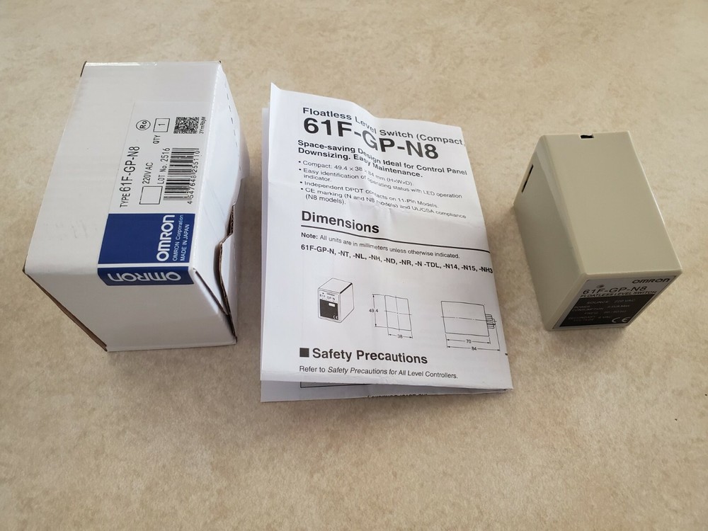 OMRON Floatless Level Switch 61F-GP-N8 220VAC New In Box