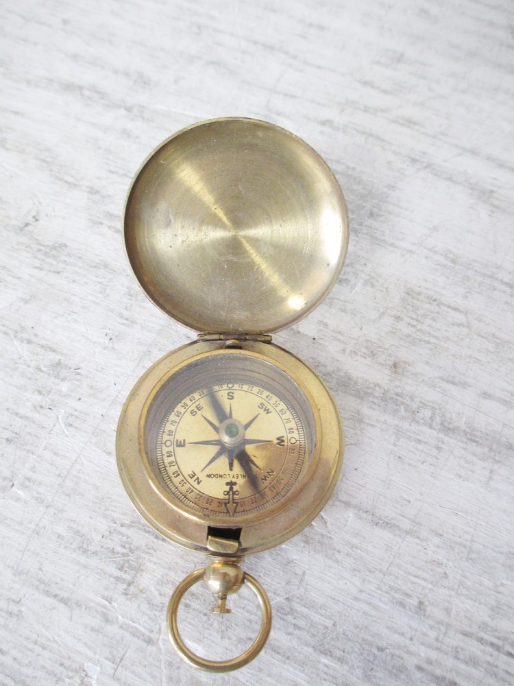Vintage Stanley London Brass Compass 2" Diameter