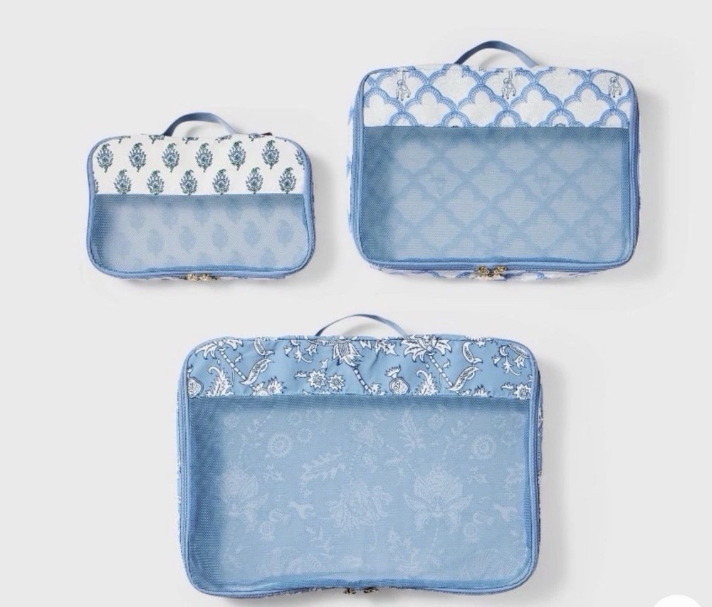 Roller Rabbit X Target  Packing Cube Set Blue -3 Piece Fast Shipping New