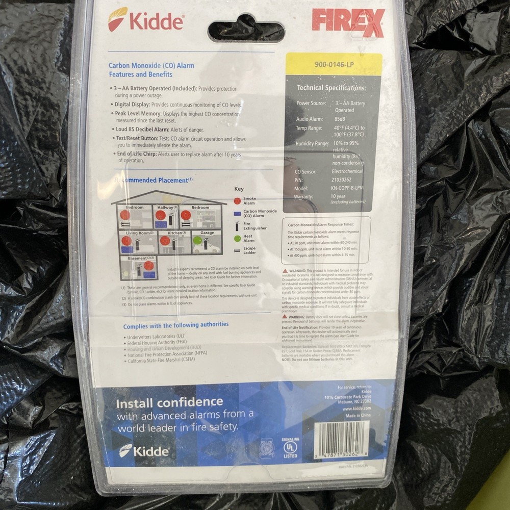 Kidde Firex Battery Operated Digital Carbon Monoxide Detector