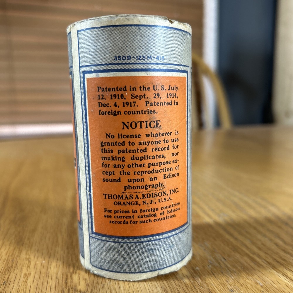 Edison Cylinder Record Massa's In De Cold Cold Ground Metro Quart 2447 Untested