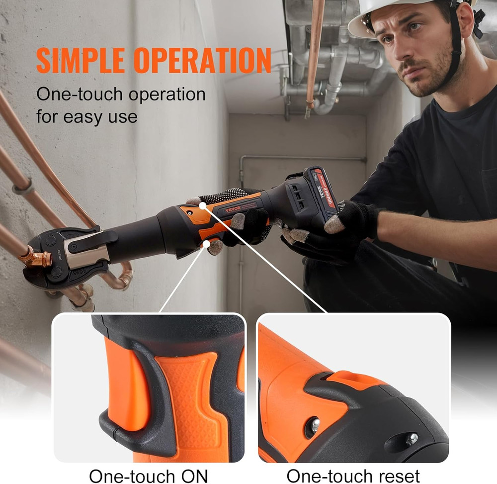 Mini Propress Tool, 18V Electric Pipe Crimping Tool for 1/2", 3/4", 1" Copper Pi