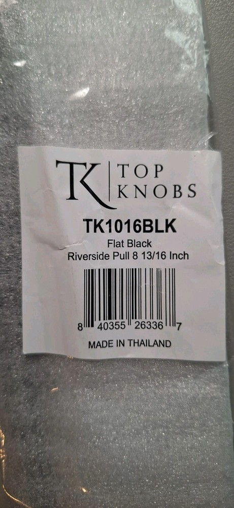 New Sealed - Top Knobs TK1016BLK Flat Black Riverside Pull 8 13/16"