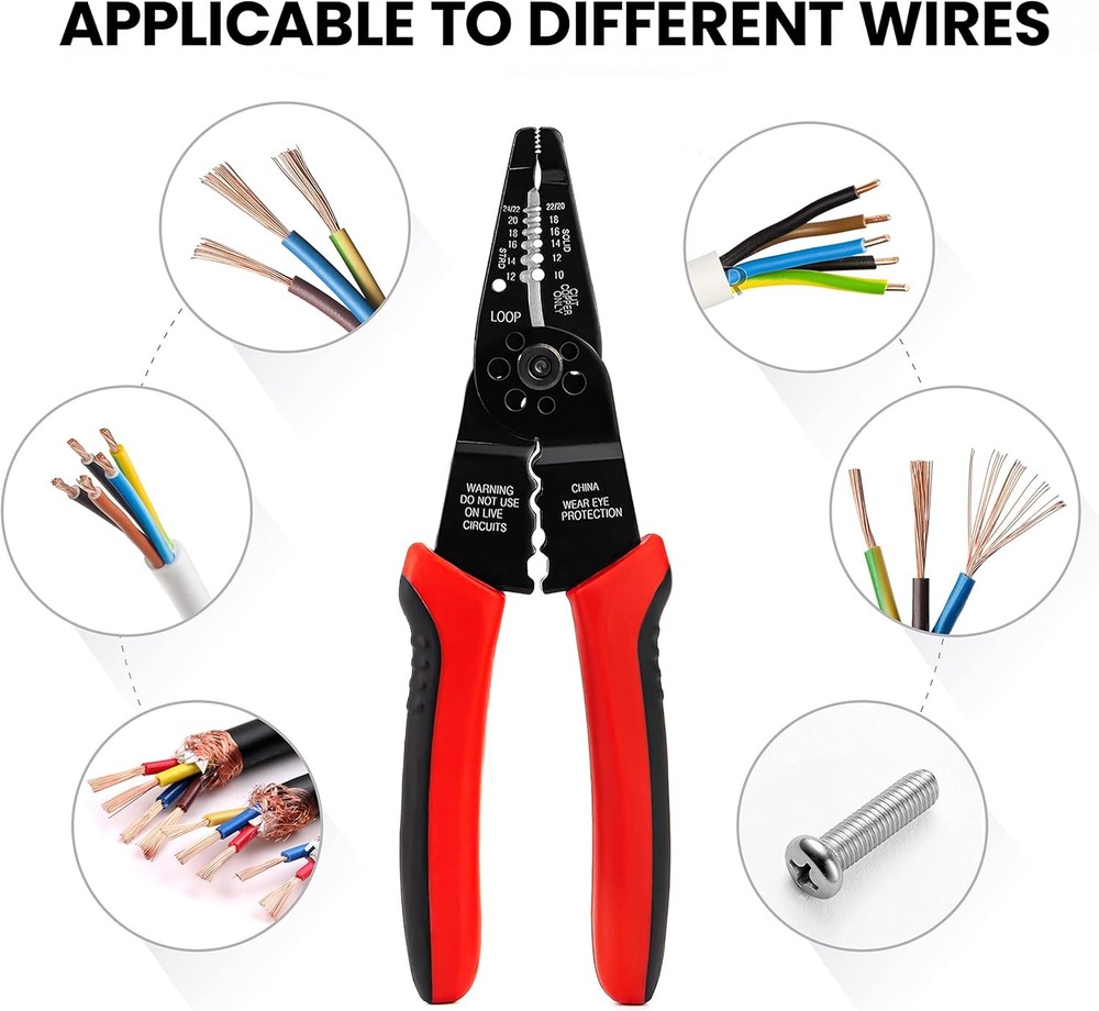 KAIWEETS Wire Stripper 10-22 AWG Wire Splicer Cable Stripper Multipurpose Wire S