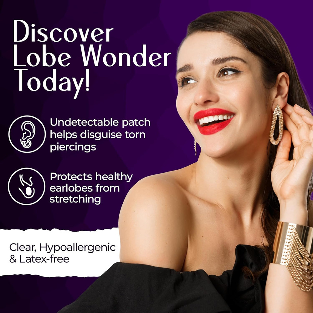 Lobe Wonder - the ORIGINAL Ear Lobe Support Patch for Pierced Ears - Eliminates
