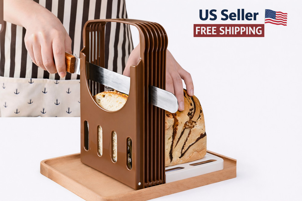 Foldable Compact Bread Slicing Guide - Bake Slicer Cutter for Homemade Bread