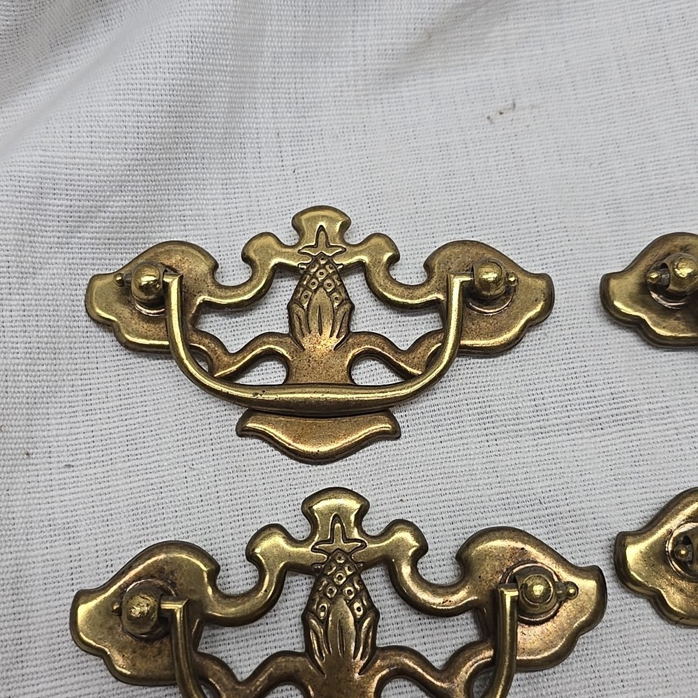 4 Early American Style Tin Dresser Chest Drawers Knobs Pulls Hardware 3"