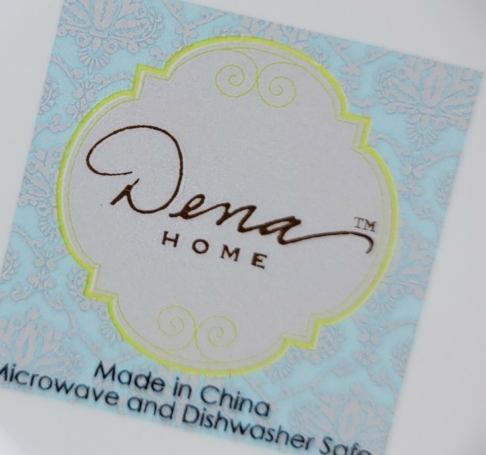 Dena Home Stackable Teapot + Cup - White Embossed Scroll/Floral