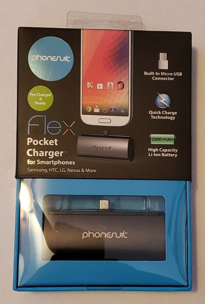 *NEW* Phonesuit Flex XT Pocket Charger For Smartphones - Android - Micro USB