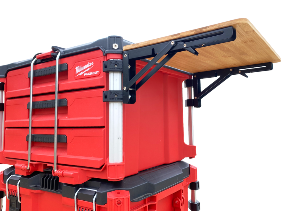 Milwaukee Packout, Bamboo Folding / Detachable Table, Rail Caps & Table Included