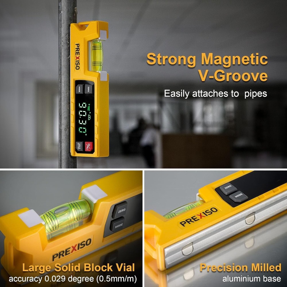 PREXISO Digital Level&Digital Protractor 7 inch Angle Finder 0-90°&0-180° Range