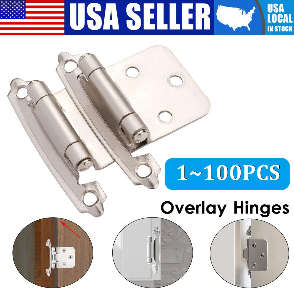 Kitchen Cabinet Hinges Overlay Self Closing Face Mount Cupboard Door Hinge LOT