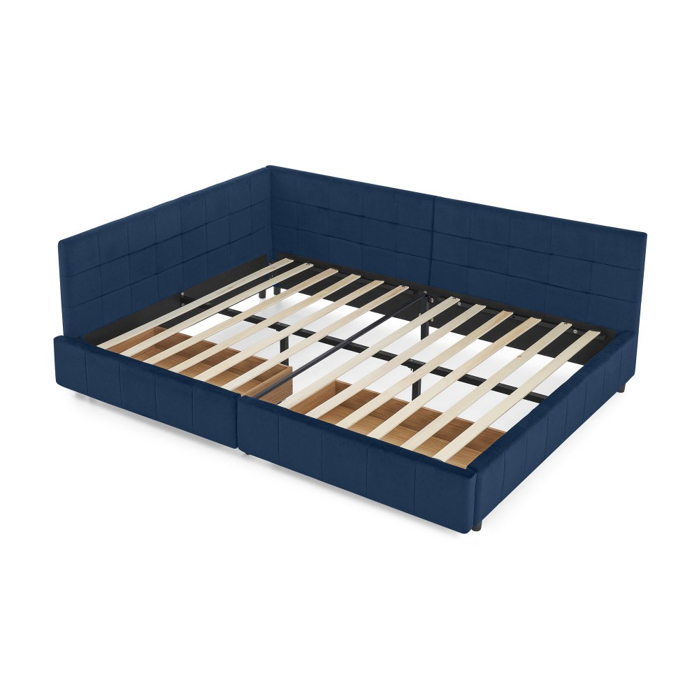 Full Size Storage Upholstered Tufted Bed Frame, Sofa Bed Frame with Comfortable