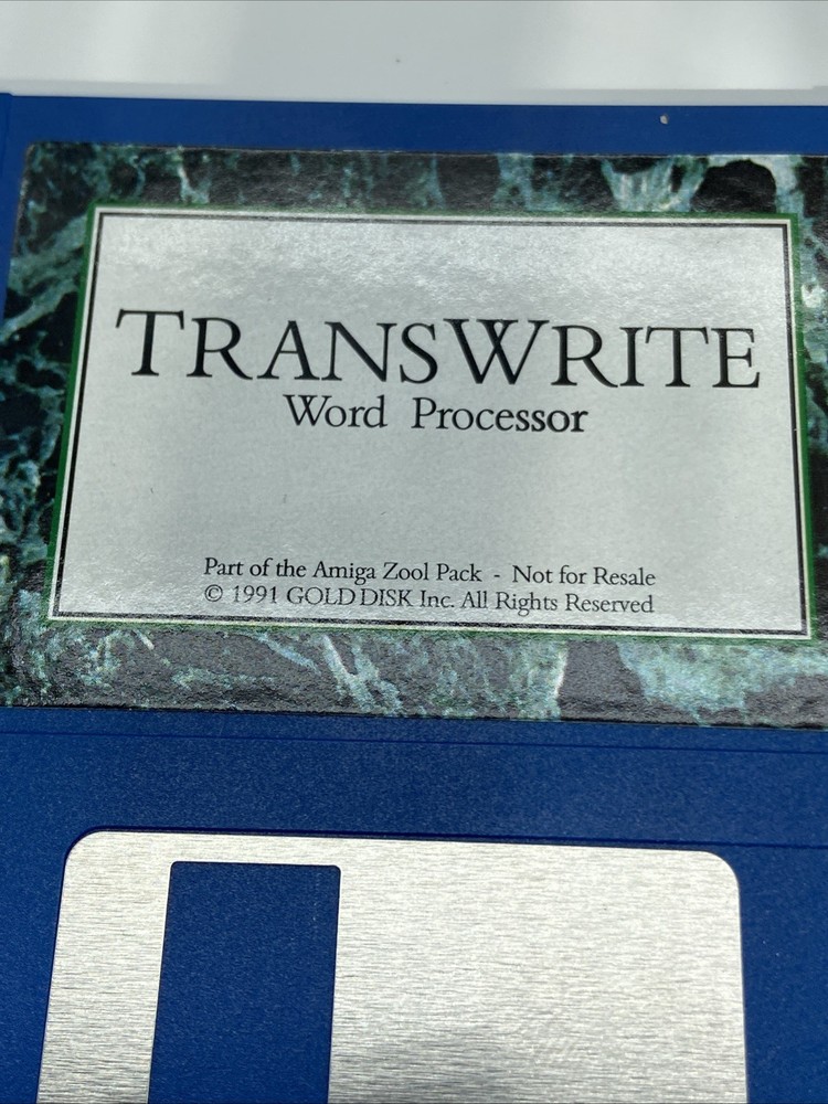 1991 Tranwrite Word Processor Part Of Amiga Zool Inter Floppy Disk