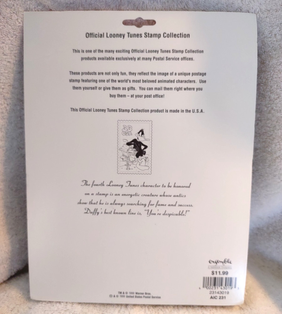 USPS Looney Tunes Stamp Album 7 3/4" x 7" From 1999