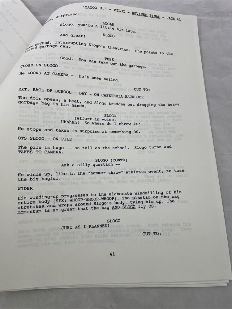 Zazoo U The Nine Mile Pile Pilot Script Revised Final 1990