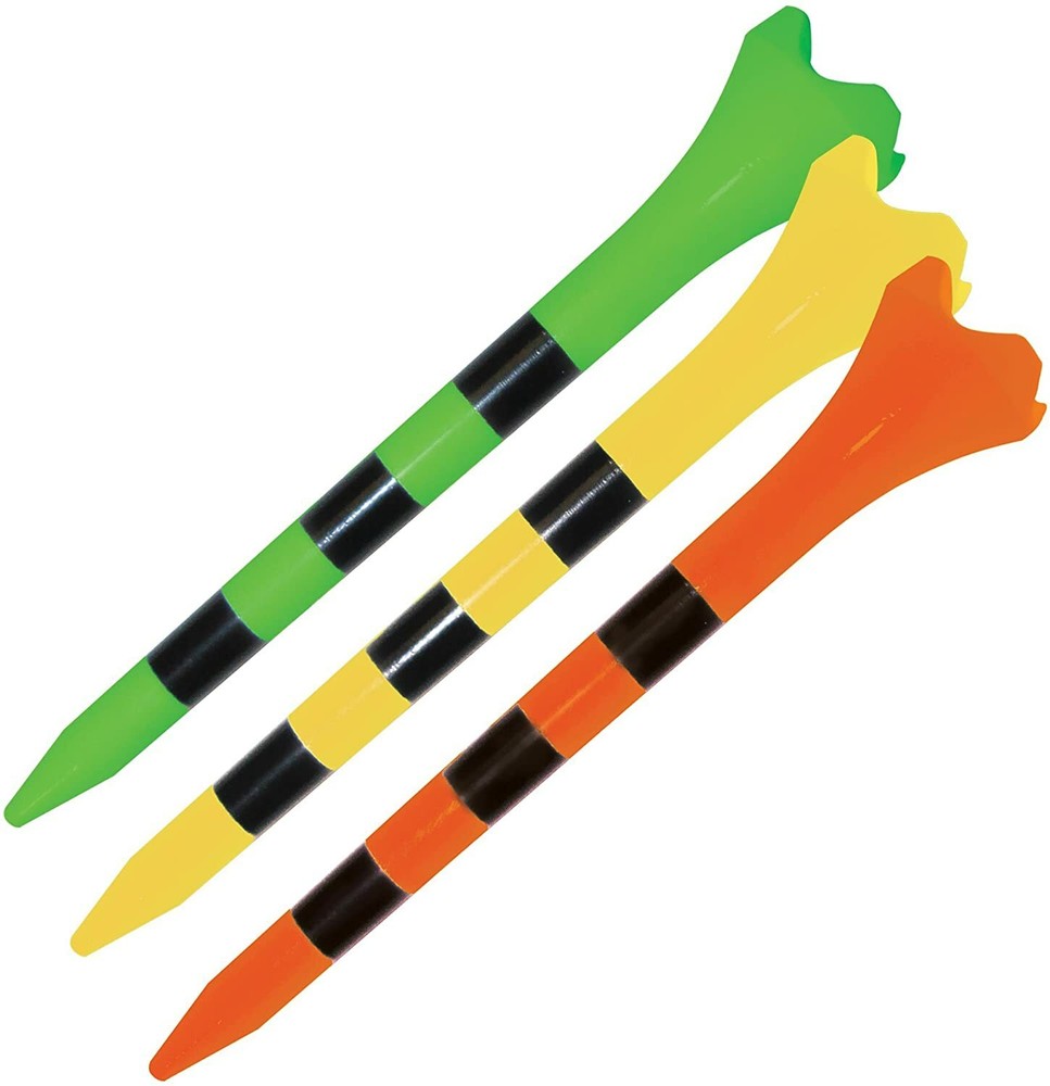 Pride Golf Tee Evolution Striped Golf Tees (Pack of 30), 2-3/4", Fruit Mix