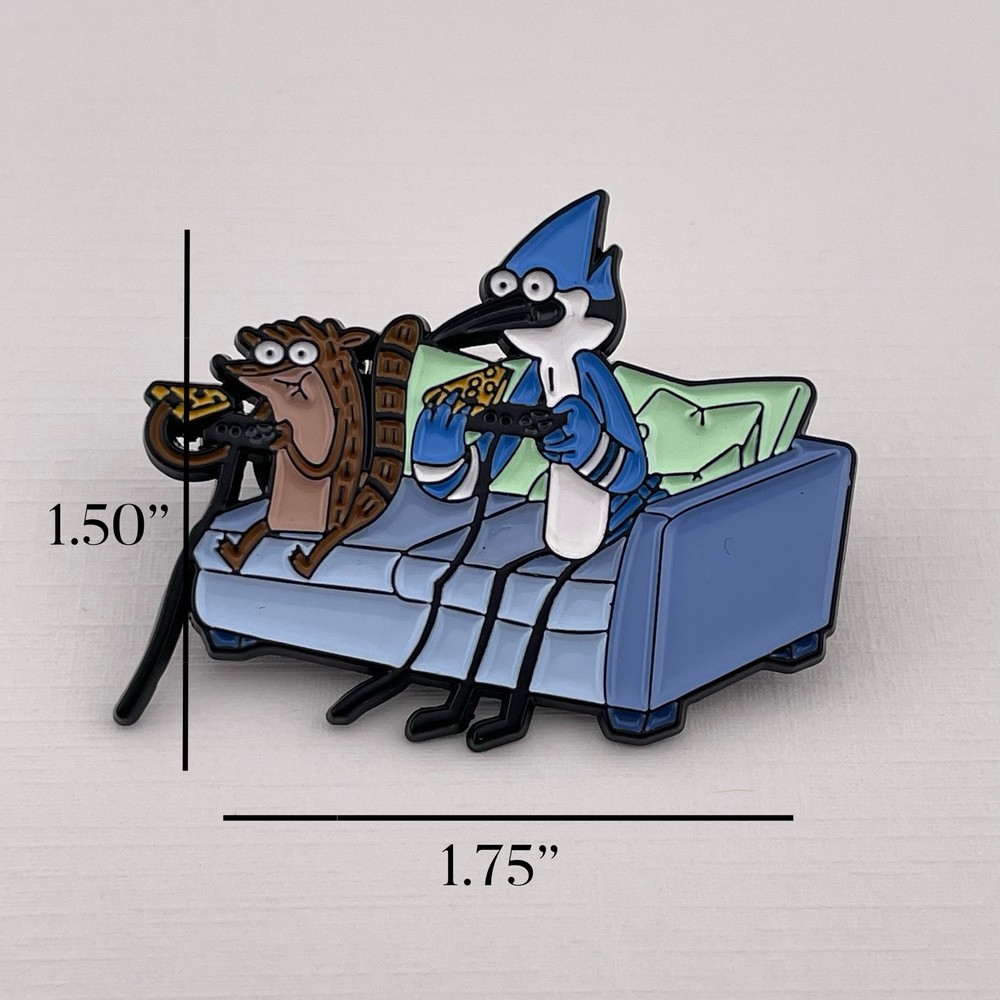 Regular Show Enamel Pin Mordecai And Rigby Playing Video Games