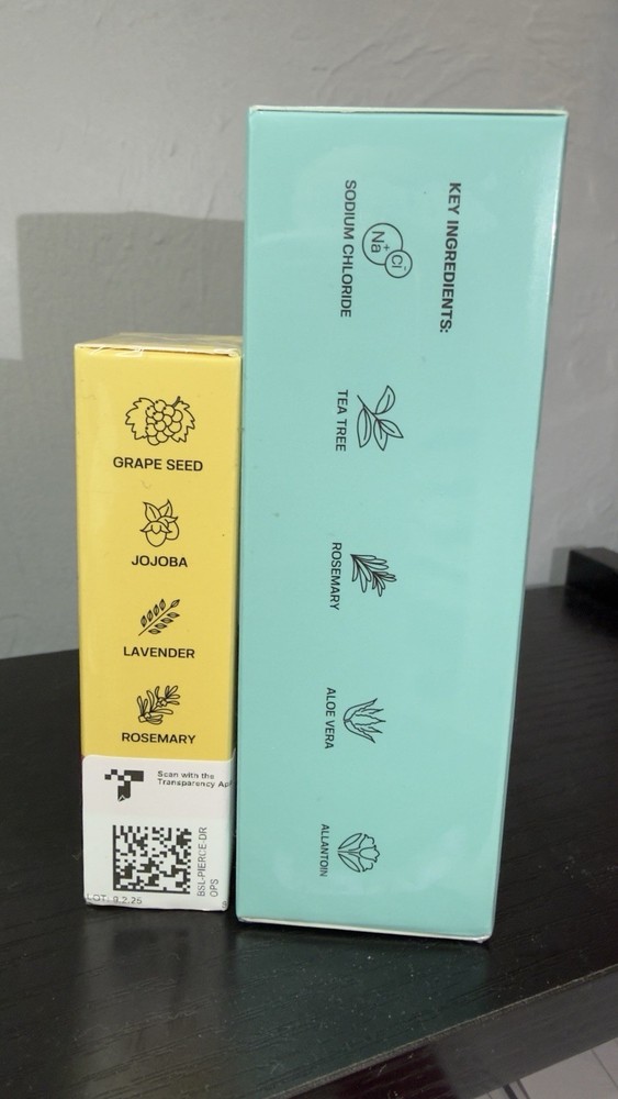 Base Laboratories Piercing Bump Solution & Saline Gel Set, Grape Seed, Tea Tree