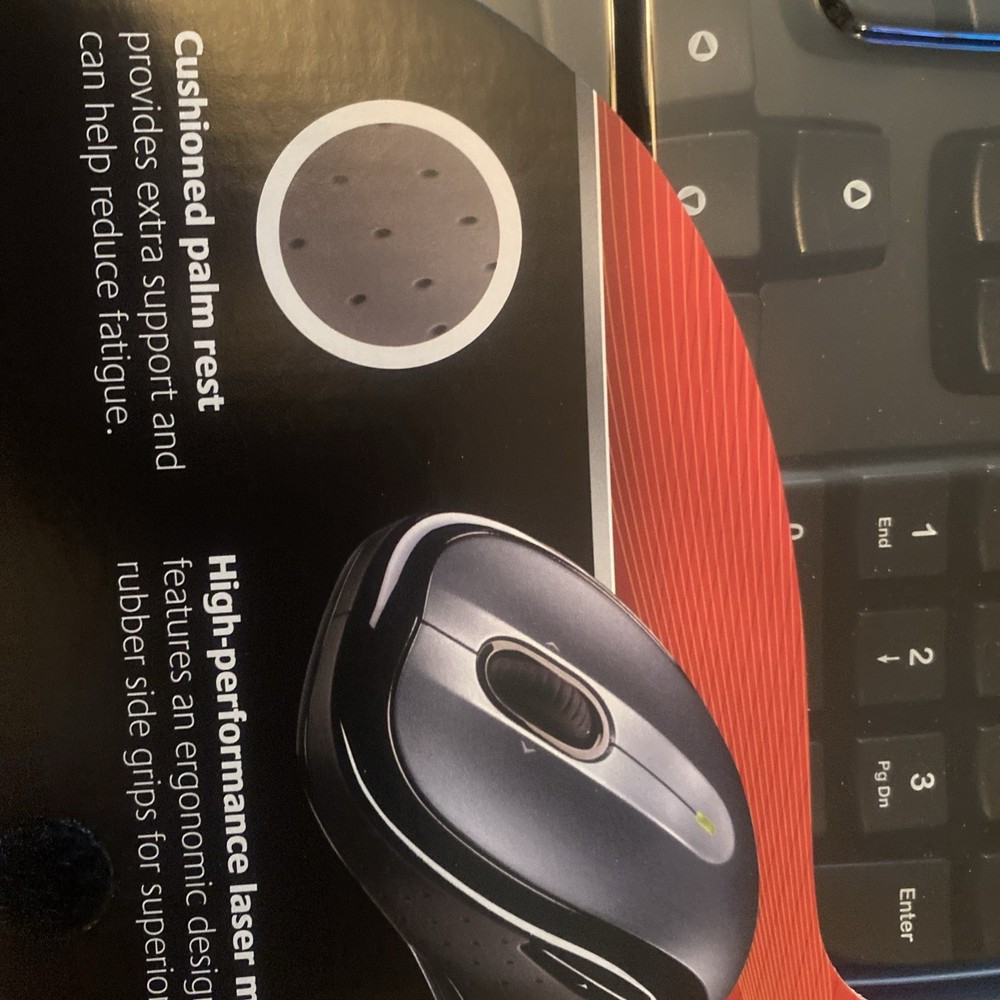 Logitech Cordless Desktop Wave Ergonomic Wireless Keyboard & Mouse Sealed