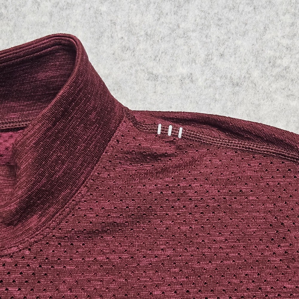 Lululemon Metal Vent Tech 1/2 Zip Pullover Mens M Heathered Dark Red Black