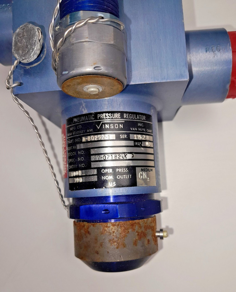 Surplus Vinson Pressure Regulator A-80252-1 NASA Rocket Engine