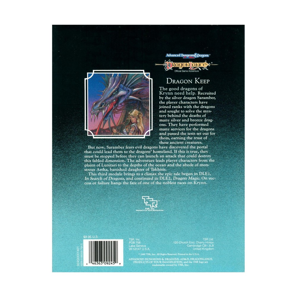 TSR Dragonlance Dragon Keep VG
