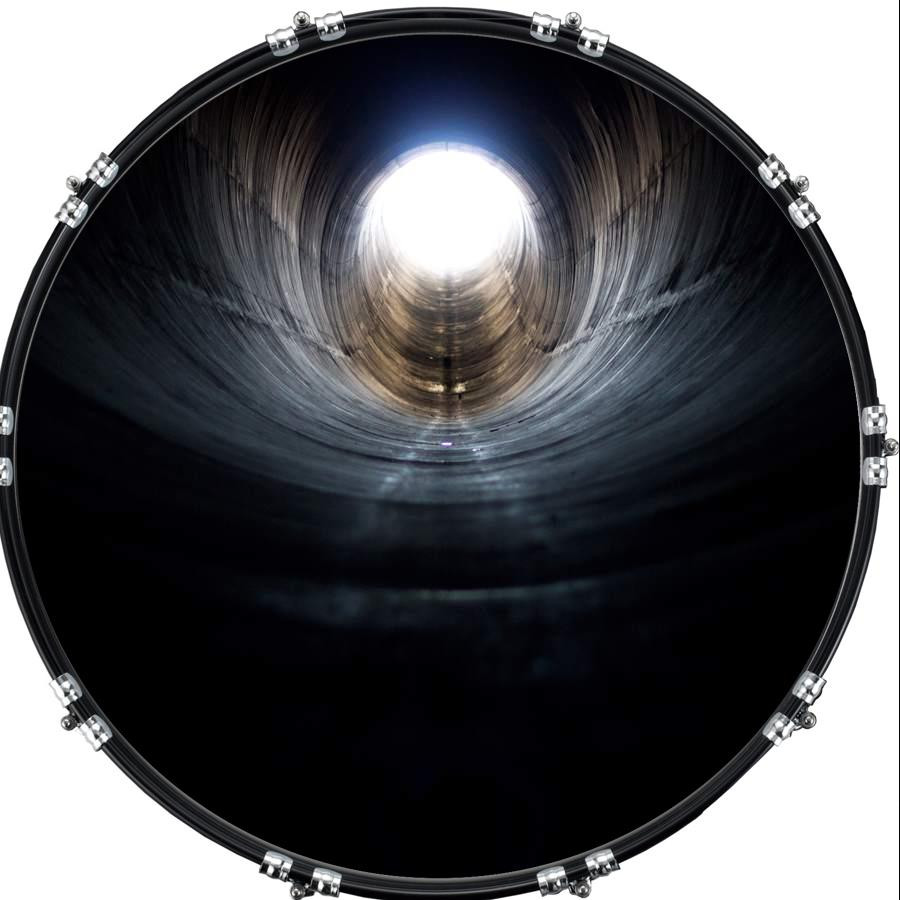 20" Custom Bass Kick Drum Front Head Graphic Graphical Tunnel Pipe