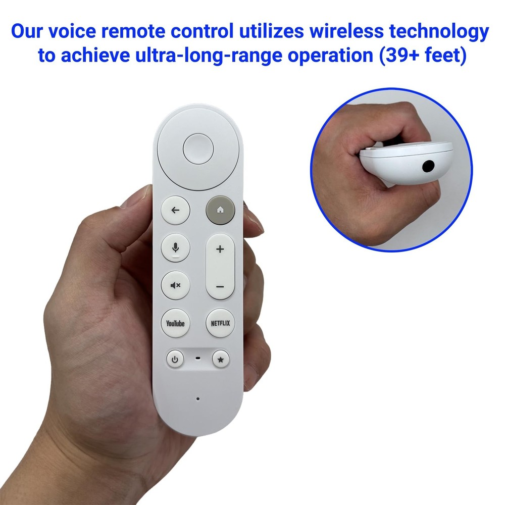 New Replacement Google TV Streamer 4K Voice Smart Remote Control, White