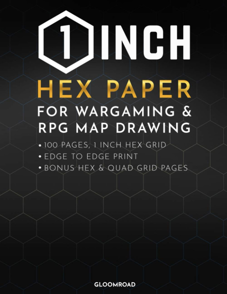 1 Inch Hex Paper: Hexagon Graph Notebook for RPG Map Drawing, Wargaming Terrain;