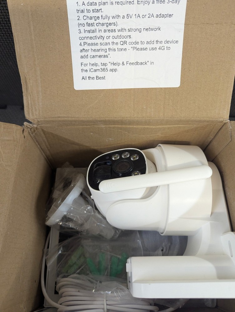 runofast 4G LTE Cellular Security Camera, Wireless Solar Powered No White