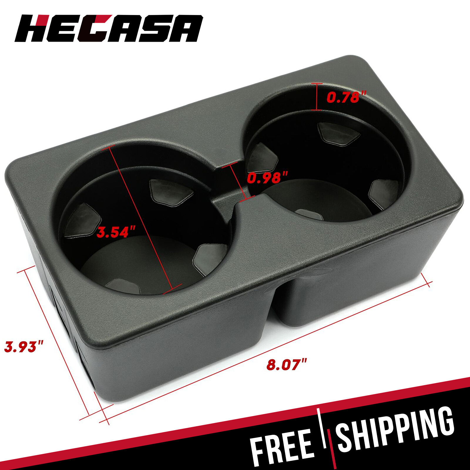 Dual Console Cup Holder Insert Drink For 07-14 Chevy Silverado Tahoe GMC Sierra