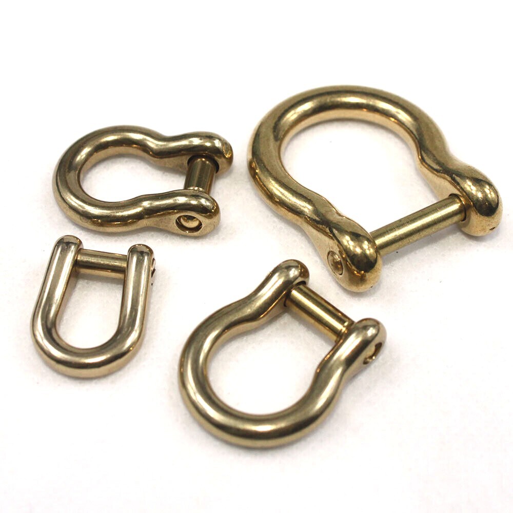 Solid Brass Bow Shackle Joint Connect D Ring For Bag Wallet Key Chain Use Crafts