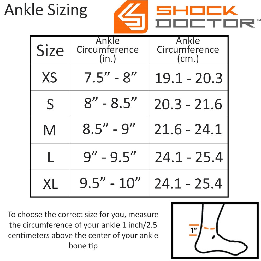 Shock Doctor Ankle Sleeve with Compression Wrap Support - Black