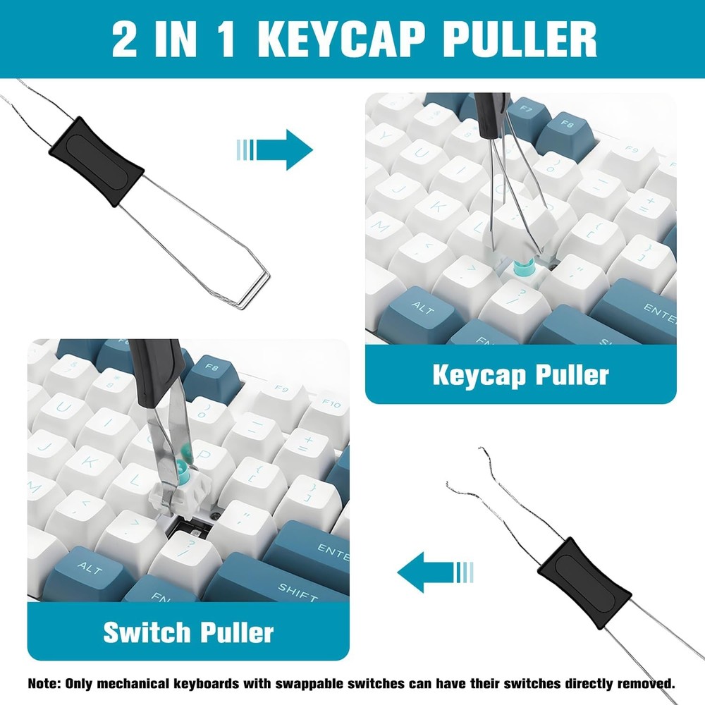 6PCS Keyboard Brush Cleaner Kit with Keycap Puller & Switch Puller, PP Handle Ny