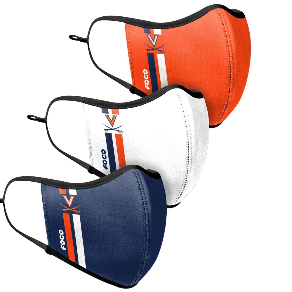 Foco NCAA Team Logo 3-Pack Reusable Face Cover Mask