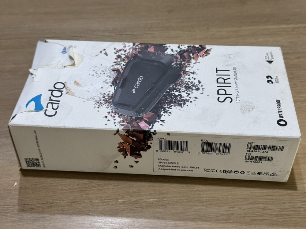 Cardo Spirit 2-Way Bluetooth Motorcycle Intercom System Single Unit-SPRT0001