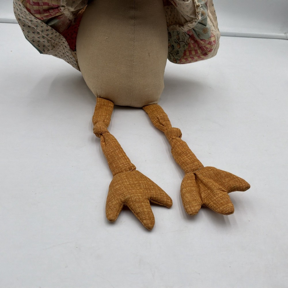 Handmade Primitive Country Chicken Shelf Sitter Doll Patchwork Kitchen Decor